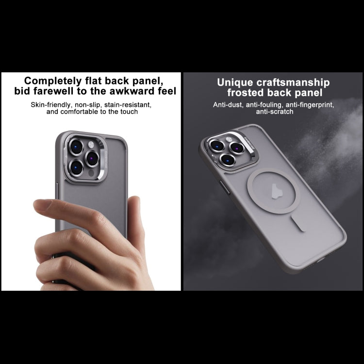 For iPhone 14 Plus Invisible Lens Holder PC + TPU Frosted MagSafe Phone Case(Black) - iPhone 14 Plus Cases by buy2fix | Online Shopping UK | buy2fix