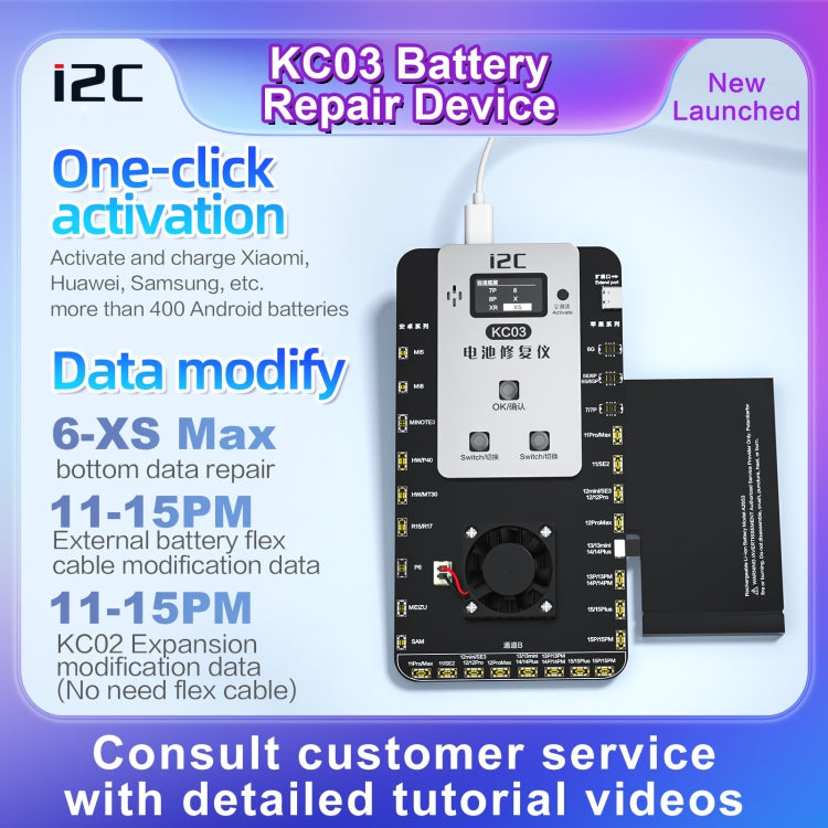 i2C KC03 Multi-function Battery Activation Detection Repair Device for iPhone 6-15 Pro Max / Android - Test Tools by buy2fix | Online Shopping UK | buy2fix