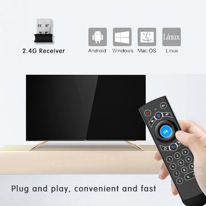 G21 2.4GHz Fly Air Mouse LED Backlight Wireless Keyboard Remote Control with Gyroscope for Android TV Box / PC, Support Intelligent Voice (Blue) - Computer & Networking by buy2fix | Online Shopping UK | buy2fix