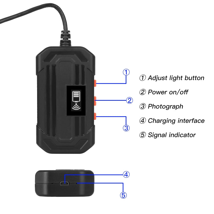 F240 3.9mm HD 1080P IP67 Waterproof WiFi Direct Connection Digital Endoscope, Cable Length:5m(Black) - Consumer Electronics by buy2fix | Online Shopping UK | buy2fix