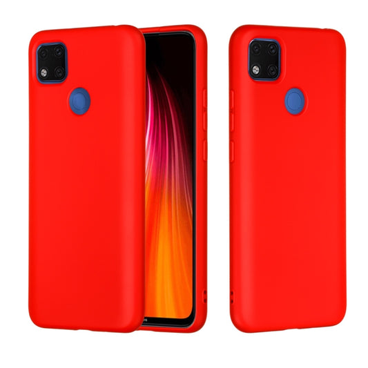 For Xiaomi Redmi 9C Pure Color Liquid Silicone Shockproof Full Coverage Protective Case(Red) - Xiaomi Accessories by buy2fix | Online Shopping UK | buy2fix
