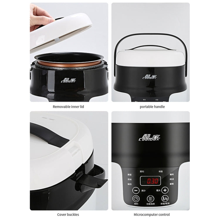 COOLBOX Vehicle Multi-function Mini Rice Cooker Capacity: 2.0L, Version:12-24V General Standard - Rice Cookers by buy2fix | Online Shopping UK | buy2fix