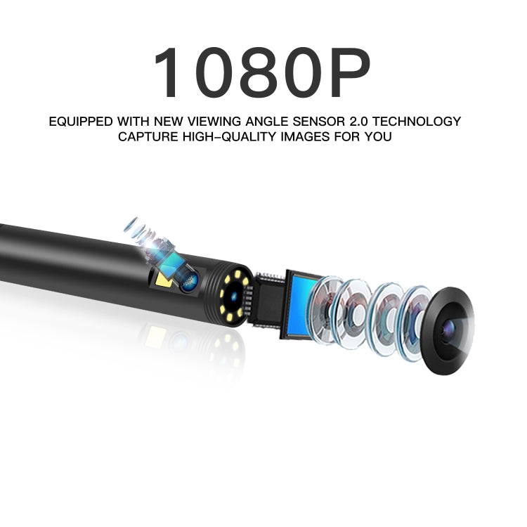 F280 1080P IP68 Waterproof Dual Camera WiFi Digital Endoscope, Length:5m Hard Cable(Black) - Consumer Electronics by buy2fix | Online Shopping UK | buy2fix