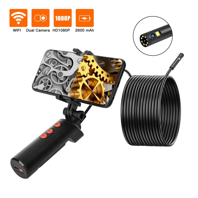 F280 1080P IP68 Waterproof Dual Camera WiFi Digital Endoscope, Length:10m Hard Cable(Black) - Consumer Electronics by buy2fix | Online Shopping UK | buy2fix