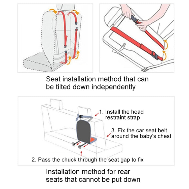 Car Portable Children Safety Seat, Size:54 x 36 x 25cm (For 3-12 Years Old)(Grey + Black) - Seat Accessories by buy2fix | Online Shopping UK | buy2fix