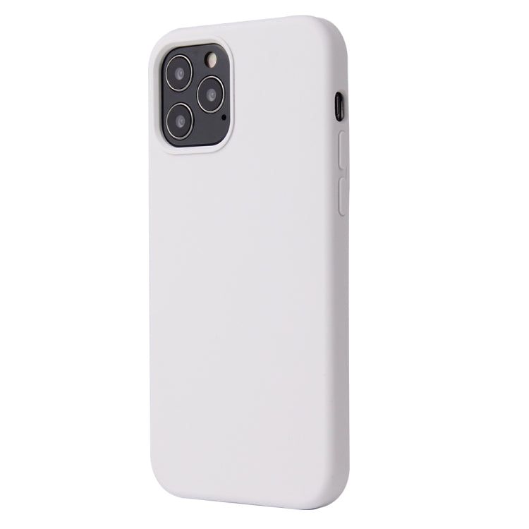 For iPhone 12 / 12 Pro Solid Color Liquid Silicone Shockproof Protective Case(White) - iPhone 12 / 12 Pro Cases by buy2fix | Online Shopping UK | buy2fix