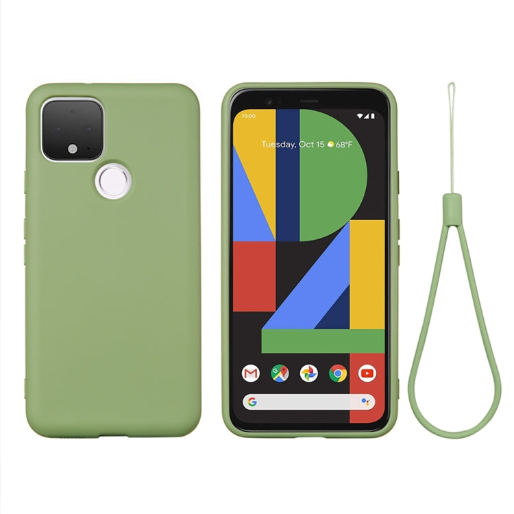 For Google Pixel 4a 5G Pure Color Liquid Silicone Shockproof Full Coverage Case(Green) - Mobile Accessories by buy2fix | Online Shopping UK | buy2fix