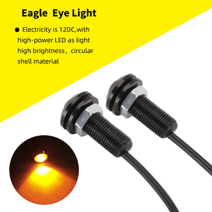 10 PCS 18mm 1.5W DC9-80V Motorcycle Eagle Eye Light Double Lens(Yellow Light) - Eagle Eye Lights by buy2fix | Online Shopping UK | buy2fix