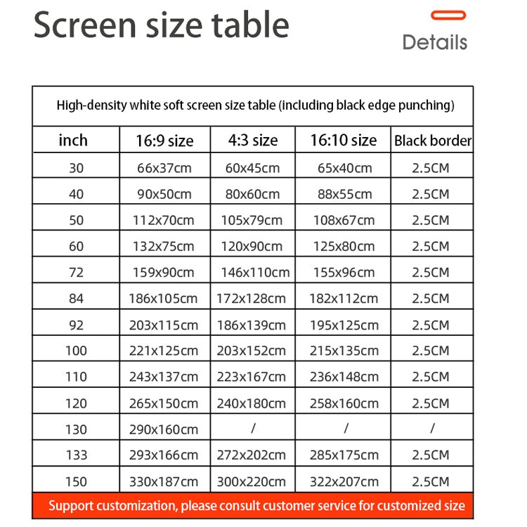 Simple Folding High Density Polyester Projector Film Curtain, Size:60 inch (4:3) Projection Area: 120x90cm - Consumer Electronics by buy2fix | Online Shopping UK | buy2fix