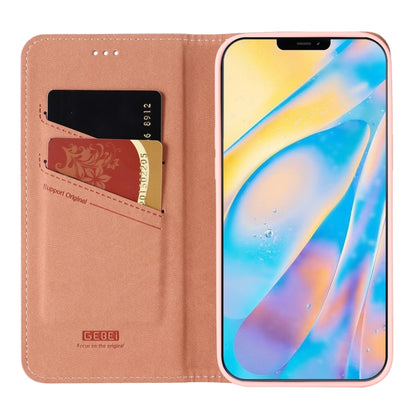 For iPhone 12 / 12 Pro GEBEI PU+TPU Horizontal Flip Protective Case with Holder & Card Slots(Rose Gold) - iPhone 12 / 12 Pro Cases by GEBEI | Online Shopping UK | buy2fix