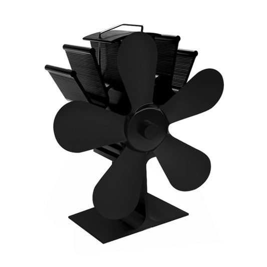 YL602 5-Blade High Temperature Metal Heat Powered Fireplace Stove Fan (Black) - Consumer Electronics by buy2fix | Online Shopping UK | buy2fix
