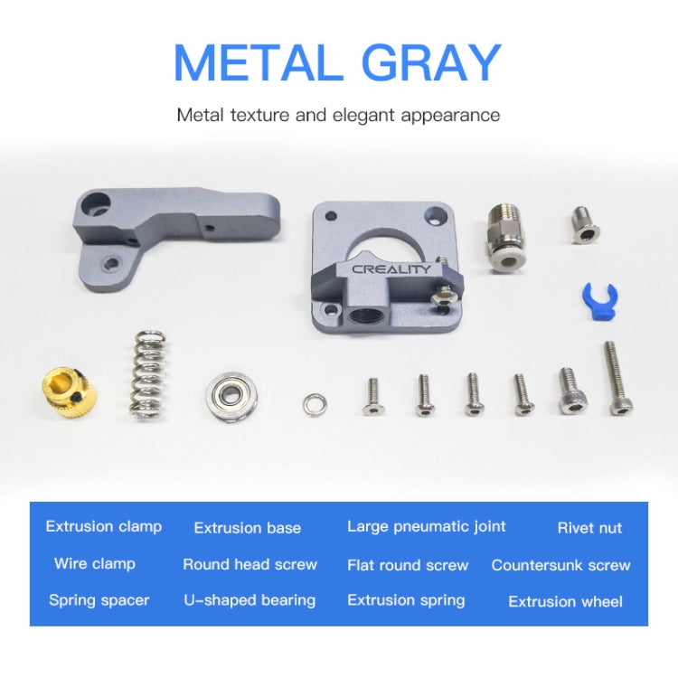 Creality All Metal Silver Block Bowden Extruder Kit for Ender-3 / Ender-3 Pro / Ender-3 V2 / CR-10 Pro V2 3D Printer - Parts by Creality | Online Shopping UK | buy2fix