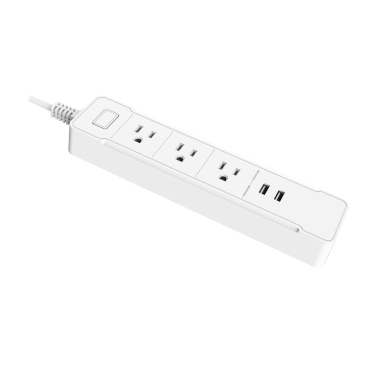 C198A 2 USB Ports + 3 US Sockets WiFi Smart Power Plug Socket, Compatible with Alexa and Google Home, AC 110V-240V, US Plug(White) - Smart Socket by buy2fix | Online Shopping UK | buy2fix