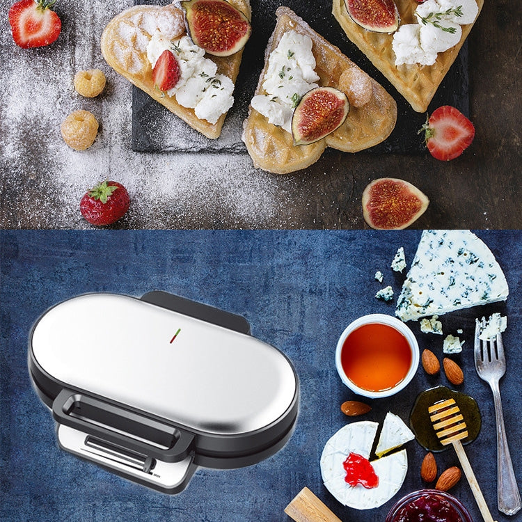 Household Waffle Maker Toaster Double Dish Heating Mini Breakfast Machine Sandwich Electric Cake Baking Machine, EU Plug - Home & Garden by buy2fix | Online Shopping UK | buy2fix