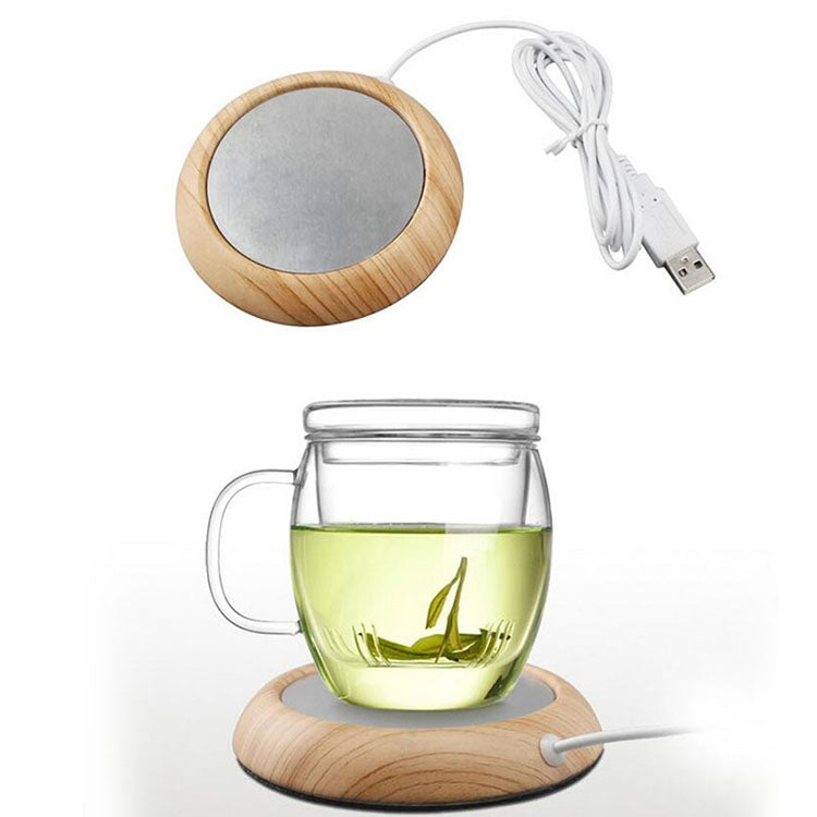 Wood Grain Marble Design USB Desktop Mug Cup Warmer Tea Coffee Drinks Heating Mat Pad, Random Color Delivery - USB Heater by buy2fix | Online Shopping UK | buy2fix