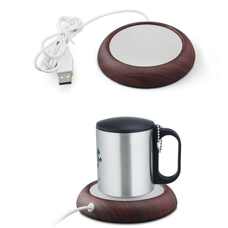 Wood Grain Marble Design USB Desktop Mug Cup Warmer Tea Coffee Drinks Heating Mat Pad, Random Color Delivery - USB Heater by buy2fix | Online Shopping UK | buy2fix