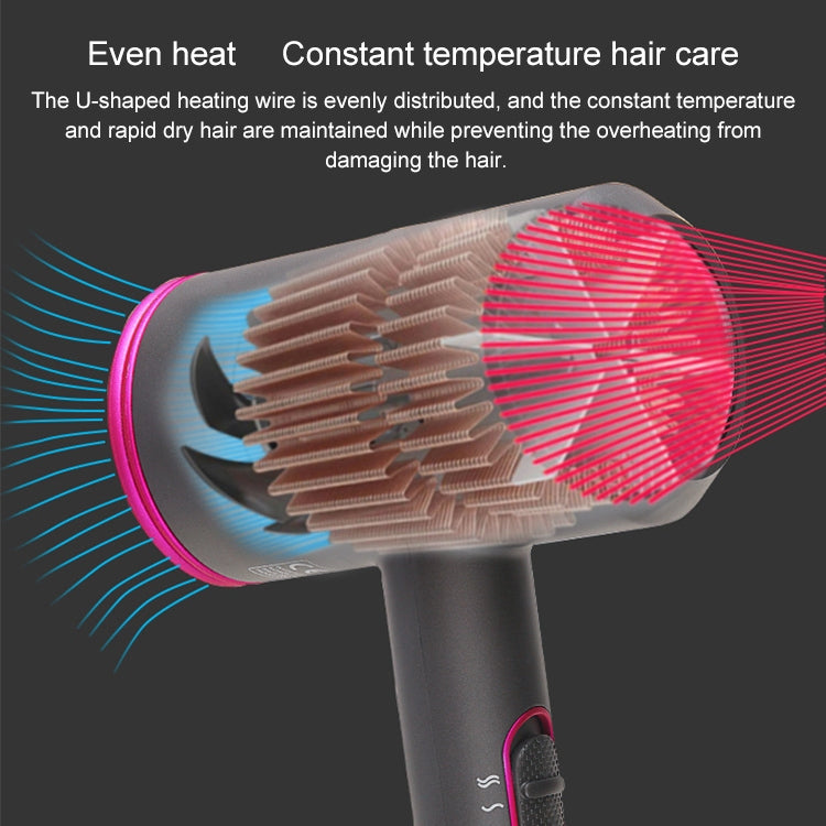 High-power 2000W Anionic Cold Hot Air Constant Temperature Hair Dryer, UK Plug(Red + Grey) - Home & Garden by buy2fix | Online Shopping UK | buy2fix