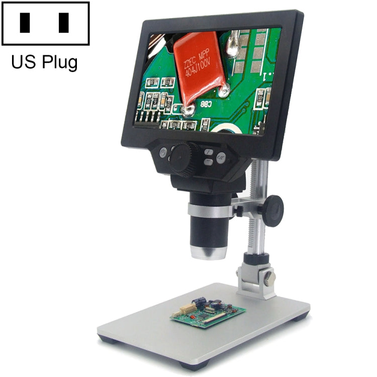 G1200 7 inch LCD Screen 1200X Portable Electronic Digital Desktop Stand Microscope, US Plug - Consumer Electronics by buy2fix | Online Shopping UK | buy2fix