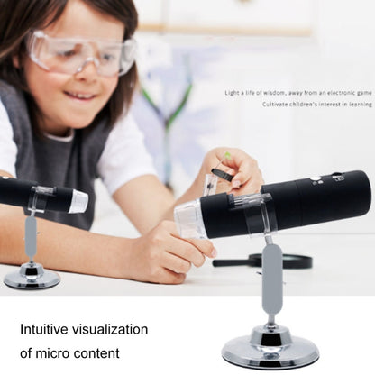 50X~1000X Magnifier HD Image Sensor 1920x1080P USB WiFi Digital Microscope with 8 LED & Professional Stand (Grey) - Consumer Electronics by buy2fix | Online Shopping UK | buy2fix