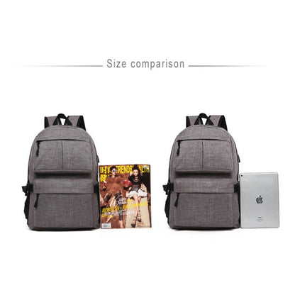 Universal Multi-Function Oxford Cloth Laptop Shoulders Bag Backpack with External USB Charging Port, Size: 46x32x12cm, For 15.6 inch and Below Macbook, Samsung, Lenovo, Sony, DELL Alienware, CHUWI, ASUS, HP(Grey) - Backpack by buy2fix | Online Shopping UK | buy2fix