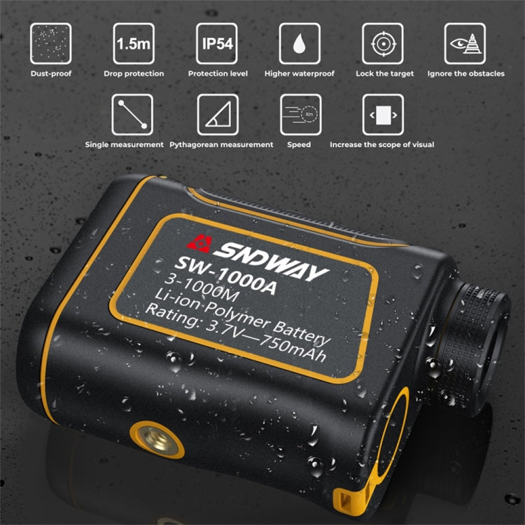 SNDWAY SW600A Handheld Outdoor Waterproof Telescope Range Finder Distance Measurer, 600m - Laser Rangefinder by SNDWAY | Online Shopping UK | buy2fix