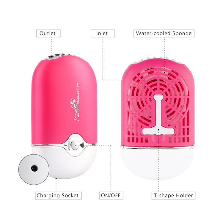 Portable Mini USB Charging Air Conditioner Refrigerating Handheld Small Fan (Magenta) - Consumer Electronics by buy2fix | Online Shopping UK | buy2fix