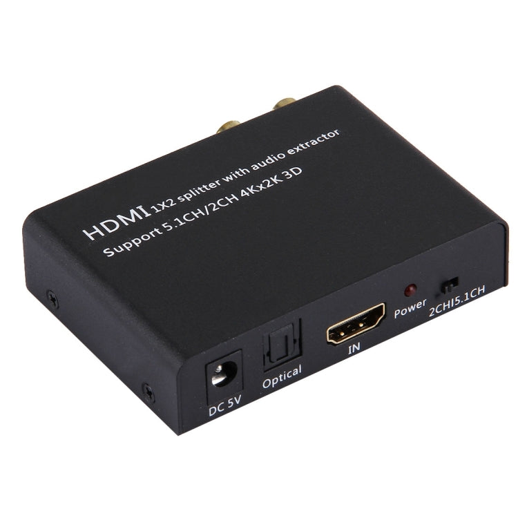 HDMI 1x2 Splitter with Audio Extractor, Support 5.1CH / 2CH, 4Kx2K, 3D -  by buy2fix | Online Shopping UK | buy2fix