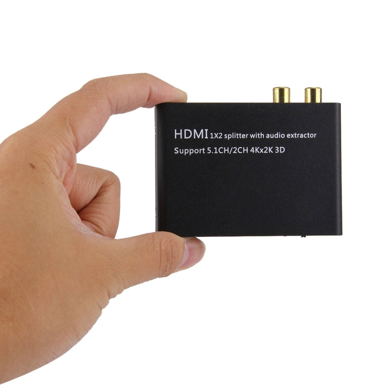 HDMI 1x2 Splitter with Audio Extractor, Support 5.1CH / 2CH, 4Kx2K, 3D -  by buy2fix | Online Shopping UK | buy2fix