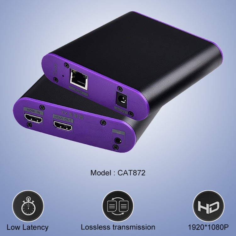 CAT872 HDMI Extender (Receiver & Sender) over CAT5e/CAT6 Cable , Transmission Distance: 200m (US Plug) - Amplifier by buy2fix | Online Shopping UK | buy2fix
