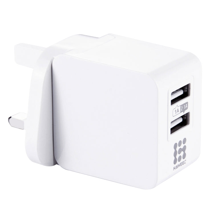 9 PCS HAWEEL UK Plug 2 USB Ports 1A / 2.1A Travel Charger Kits with Display Stand Box, For iPhone, Galaxy, Huawei, Xiaomi, LG, HTC and other Smartphones - Mobile Accessories by buy2fix | Online Shopping UK | buy2fix