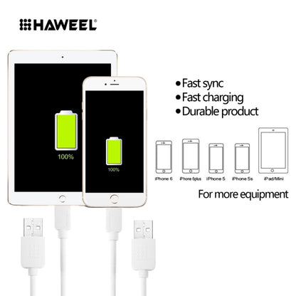 HAWEEL 2m High Speed 8 Pin to USB Sync and Charging Cable for iPhone, iPad(White) - Normal Style Cable by buy2fix | Online Shopping UK | buy2fix