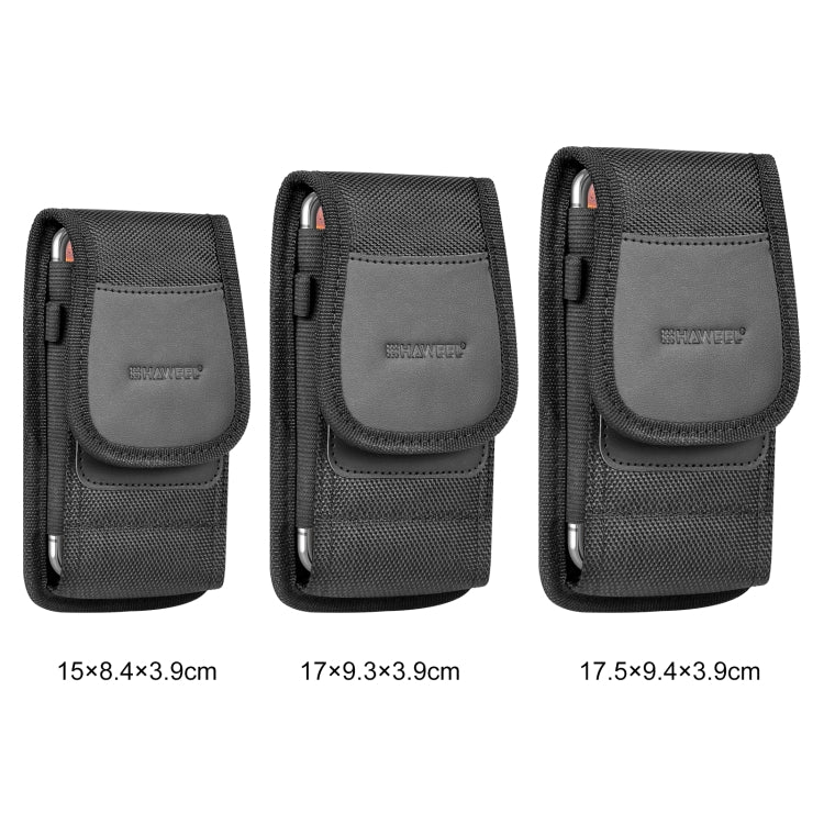 HAWEEL 6.1-6.8 inch Nylon Cloth Phone Belt Clip Carrying Pouch with Card Slot(Black) -  by HAWEEL | Online Shopping UK | buy2fix