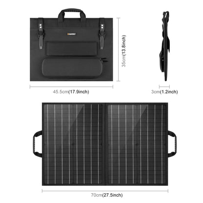 HAWEEL 50W Foldable Solar Panel Charger Travel Folding Bag(Black) - Consumer Electronics by HAWEEL | Online Shopping UK | buy2fix