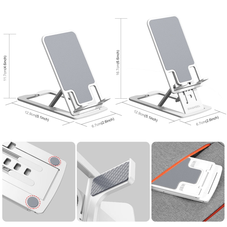 HAWEEL Adjustable Lifting Folding Portable Live Broadcast Desktop Plastic Holder(White) - Consumer Electronics by HAWEEL | Online Shopping UK | buy2fix