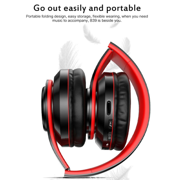 B39 Wireless Bluetooth V5.0 Headset (Red) - Headset & Headphone by buy2fix | Online Shopping UK | buy2fix