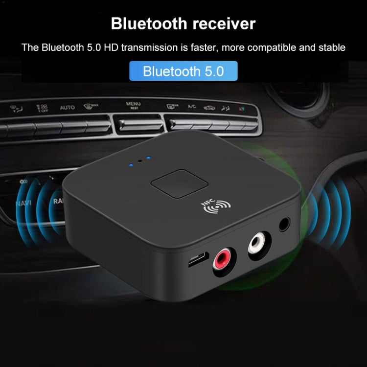 B11 Bluetooth 5.0 Receiver AUX NFC to 2 x RCA Audio Adapter - Apple Accessories by buy2fix | Online Shopping UK | buy2fix