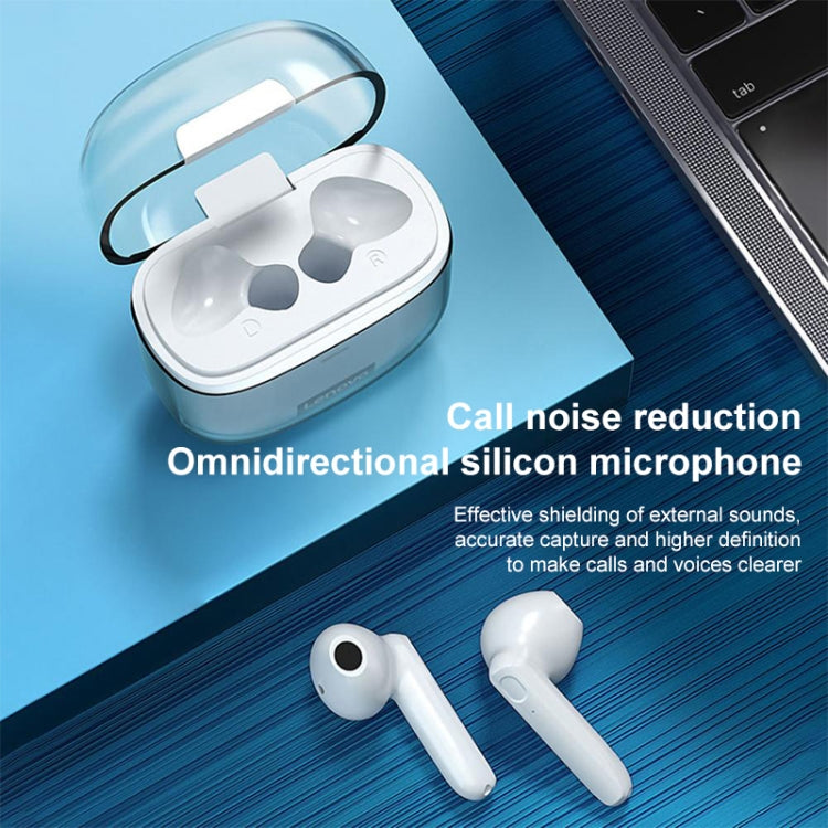 Original Lenovo XT96 Noise Reduction Semi-in-ear Bluetooth Earphone with Transparent Jelly Charging Box (White) - Bluetooth Earphone by Lenovo | Online Shopping UK | buy2fix