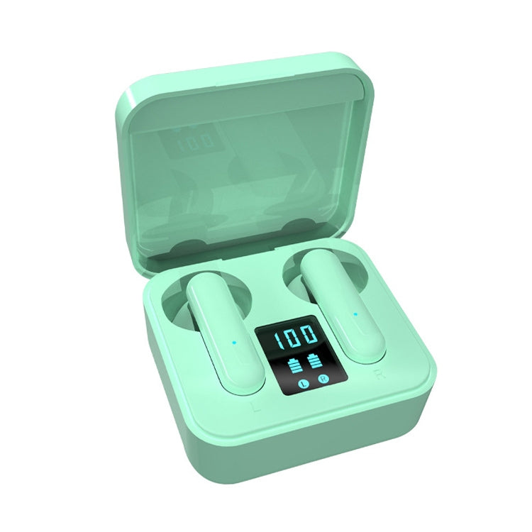 ETE-16 TWS Semi-In-Ear Digital Display Sports Bluetooth Earphones (Green) - TWS Earphone by buy2fix | Online Shopping UK | buy2fix