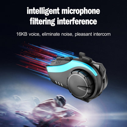 Hysnox HY-02 Bluetooth 5.0 Motorcycle Helmet Headset 2000M 6 Riders Intercom Headset (Blue) - Consumer Electronics by buy2fix | Online Shopping UK | buy2fix