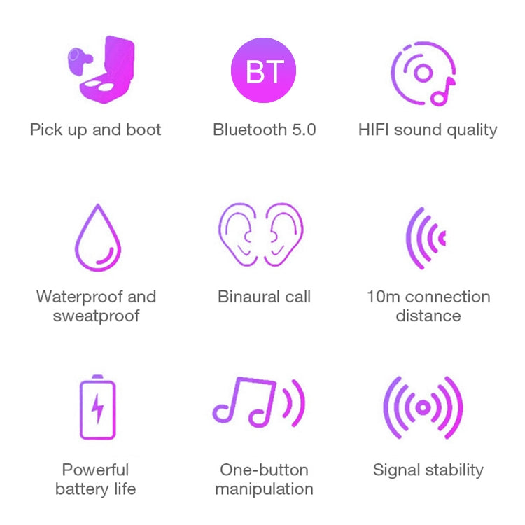 DT-4 IPX Waterproof Bluetooth 5.0 Wireless Bluetooth Earphone with 350mAh Magnetic Charging Box, Support for Calling(Rose Gold) - Bluetooth Earphone by buy2fix | Online Shopping UK | buy2fix