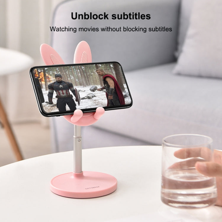 03247 Rabbit Retractable Phone Lazy Bracket Foldable Desktop Holder(White) - Desktop Holder by buy2fix | Online Shopping UK | buy2fix