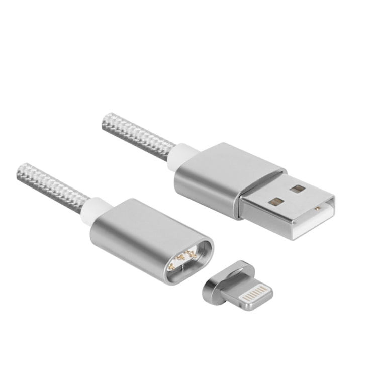 Weave Style 5V 2A 8 Pin to USB 2.0 Magnetic Data Cable, Cable Length: 1.2m(Silver) - Charging Cable & Head by buy2fix | Online Shopping UK | buy2fix