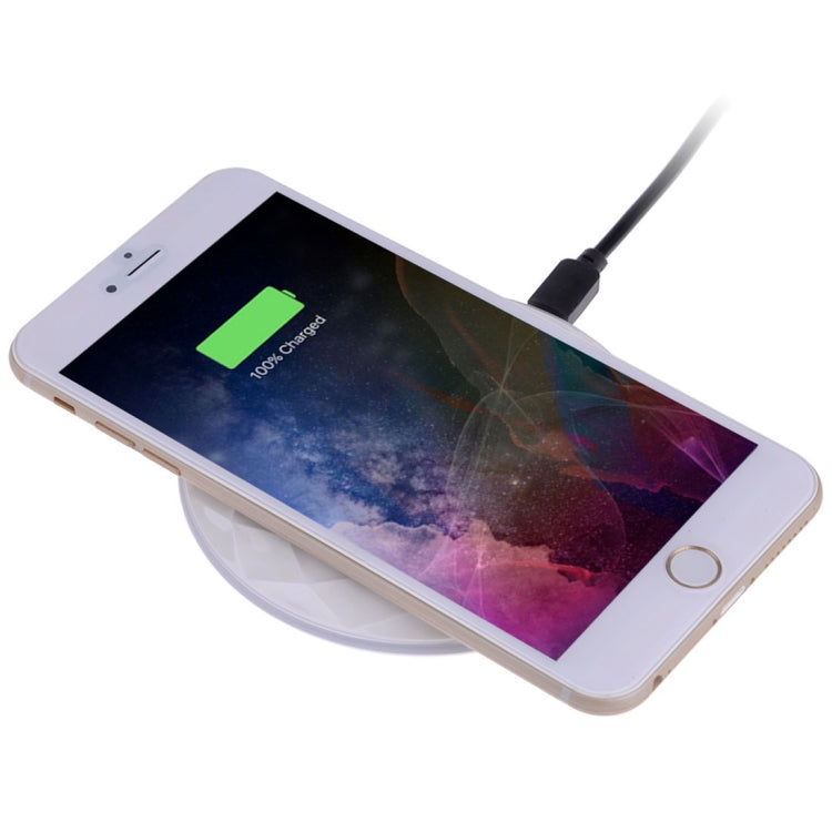 DC5V Input Diamond Qi Standard Fast Charging Wireless Charger, Cable Length: 1m(White) - Apple Accessories by buy2fix | Online Shopping UK | buy2fix