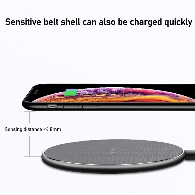 K8 15W Aluminum Alloy Round Desktop Wireless Charger with 1m Type-C Fast Charging Cable(Black) - Wireless Charger by buy2fix | Online Shopping UK | buy2fix