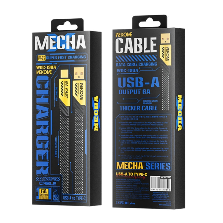 WK WDC-190a Mech Series 6A USB to USB-C/Type-C Fast Charge Data Cable, Length: 1m(Tarnish) - USB-C & Type-C Cable by WK | Online Shopping UK | buy2fix