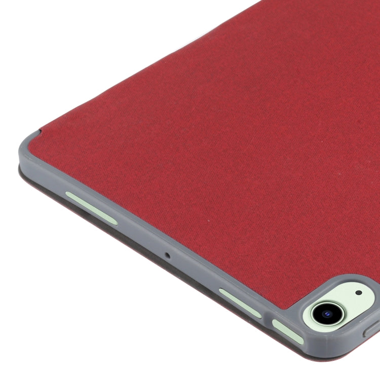 Mutural YASHI Series TPU + PU Cloth Pattern Texture Horizontal Flip Leather Case with Three-folding Holder & Pen Slot & Wake-up / Sleep Function For iPad Air 2022 / 2020 10.9(Red) - iPad Air (2022) / (2020) 10.9 Cases by Mutural | Online Shopping UK | buy2fix