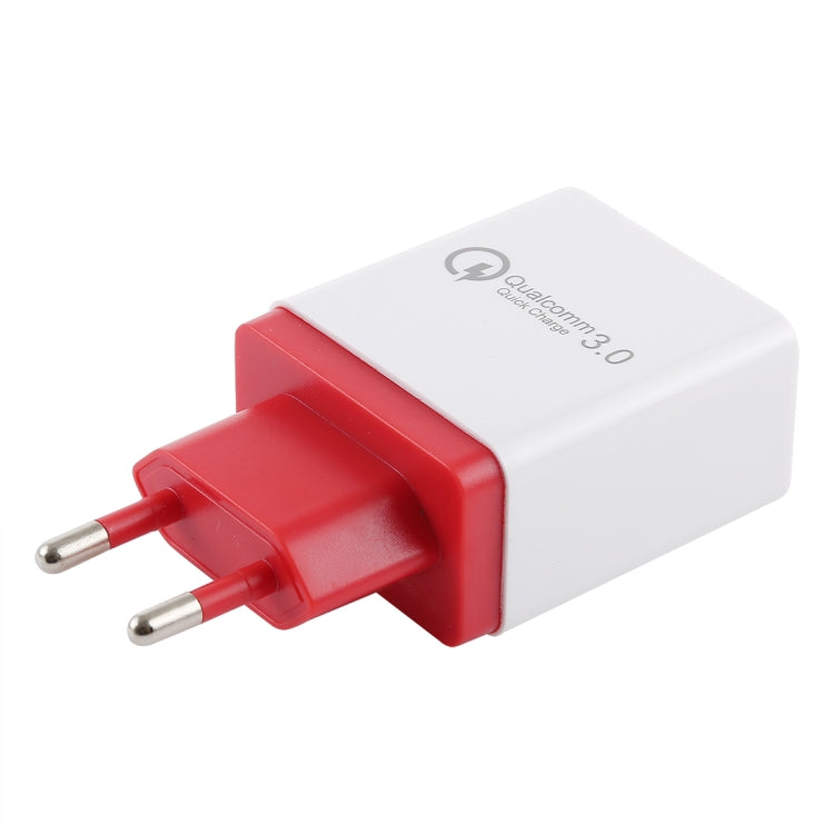 AR-QC-03 2.1A 3 USB Ports Quick Charger Travel Charger, EU Plug (Red) - Apple Accessories by buy2fix | Online Shopping UK | buy2fix