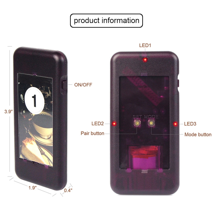 QC100 999 Channel Restaurant Wireless Paging Queuing Calling System with 20 Call Coaster Pagers, US Plug - Security by buy2fix | Online Shopping UK | buy2fix