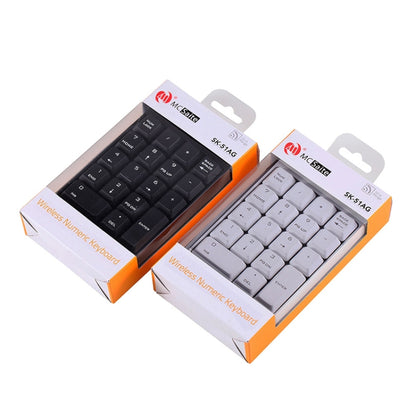 MC Saite SK-51AG 2 in 1 2.4G USB Numeric Wireless Keyboard  & Mini Calculator for Laptop Desktop PC(White) - Wireless Keyboard by MC Saite | Online Shopping UK | buy2fix