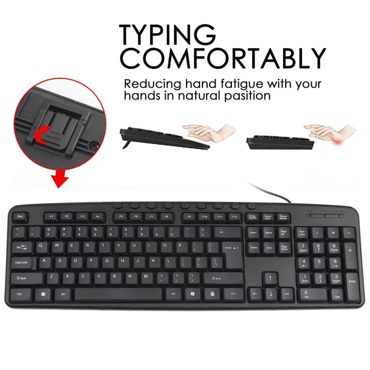 KB-8377 USB Wired Keyboard Mouse Set (Black) -  by buy2fix | Online Shopping UK | buy2fix